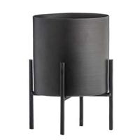 Bloempot op pootjes Niek - zwart - 12/18xØ12,5 cm - thumbnail