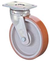 BS Rollen Zwenkwiel voor zware last | wiel-d. 125 mm draagvermogen 550 kg | gegoten polyurethaan | plaat L138xB110 mm | 1 stuk - RR100.C10.125 - thumbnail