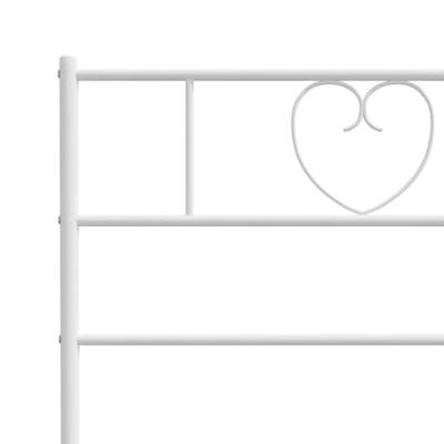Bedframe met hoofdbord metaal wit 193x203 cm Bedframe met hoofdbord metaal wit 193x203 cm