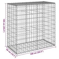Schanskorf 100x50x100 cm gegalvaniseerd ijzer zilverkleurig - thumbnail