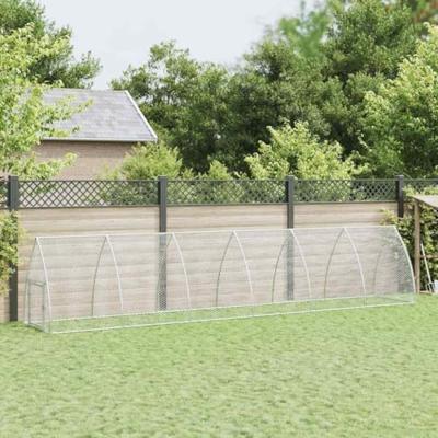 Kippenhok 600x105x120 cm gegalvaniseerd staal zilverkleurig