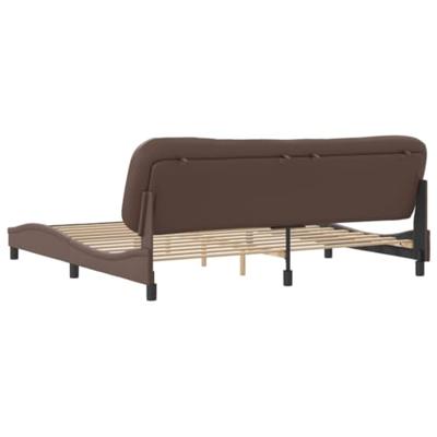 Bedframe met hoofdbord kunstleer bruin 200x200 cm