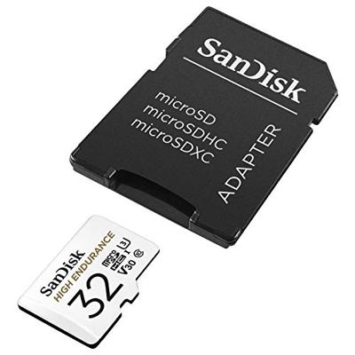 SanDisk High Endurance Monitoring microSDHC-kaart 32 GB Class 10, UHS-I, UHS-Class 3, v30 Video Speed Class Incl. SD-adapter SanDisk High Endurance Monitoring microSDHC-kaart 32 GB Class 10, UHS-I, UHS-Class 3, v30 Video Speed Class Incl. SD-adapter
