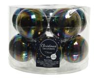 Kerstbal glas d6 cm zwart iris 10st KSD - Ksd - thumbnail