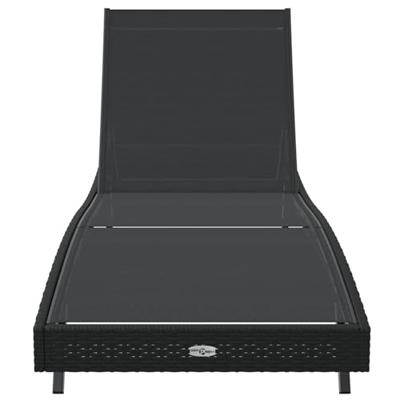 Ligstoel 1-persoon Zwart 70 x 197 x 82 cm Poly Rattan en Metaal