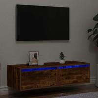Tv-meubel met LED-verlichting 100X35,5x25 cm gerookt eikenkleur - thumbnail