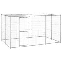 Hondenkennel met dak 7,26 m² gegalvaniseerd staal - thumbnail