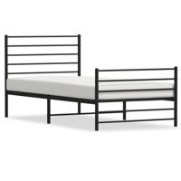 Bedframe met hoofd- en voeteneinde metaal zwart 80x200 cm - thumbnail