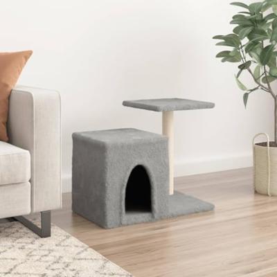 Kattenmeubel met sisal krabpalen 50,5 cm lichtgrijs - thumbnail