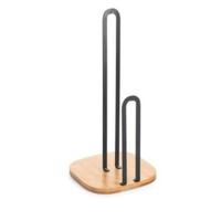 Houder voor keukenpapier DKD Home Decor 16 x 16 x 31,3 cm Natuurlijk Zwart Staal - thumbnail