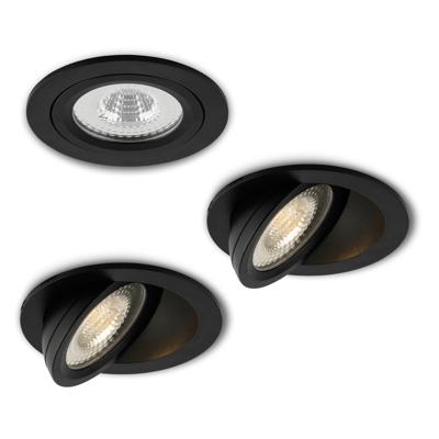 LED-inbouwspot set 3 stuks Sienna zwart 5W extra warm-wit 2700K