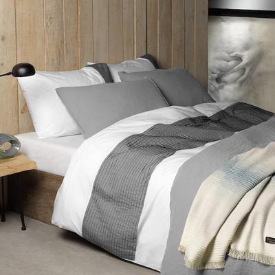 Dommelin Dommelin Dekbedovertrek Elements Percal 200TC Wit-Olifantgrijs 200x200/220