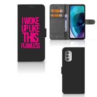 Motorola Moto G51 5G Hoesje met naam Woke Up - Origineel Cadeau Zelf Maken - thumbnail