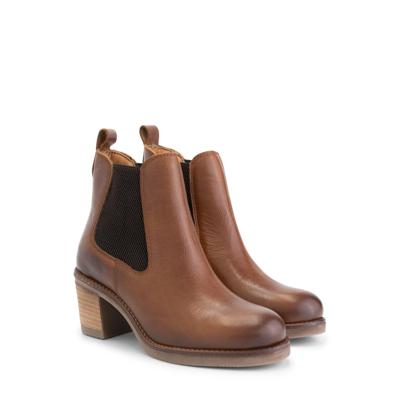 Travelin' Women - Chelsea on heel - Cognac - Maat 43 Travelin' Women - Chelsea on heel - Cognac - Maat 43