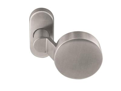 Knop vlak gekropt ovaal rozet rvs mat excl. stift Knop vlak gekropt ovaal rozet rvs mat excl. stift