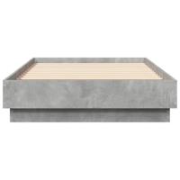 Bedframe bewerkt hout betongrijs 75x190 cm - thumbnail