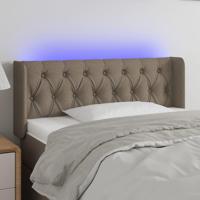 Hoofdbord LED 93x16x78/88 cm stof taupe - thumbnail