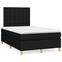Boxspring met matras en LED stof zwart 120x190 cm - thumbnail