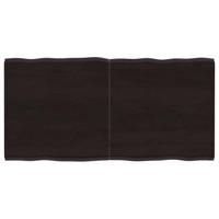 Tafelblad natuurlijke rand 120x60x(2-4)cm eikenhout donkerbruin - thumbnail