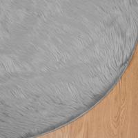 VidaXL Nep schapenvacht tapijt tafalla grijs ø 120 cm polyester - thumbnail