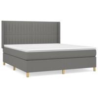 Boxspring met matras stof donkergrijs 180x200 cm - thumbnail