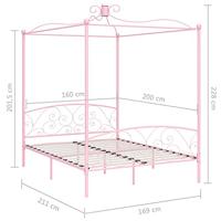Hemelbedframe metaal roze 160x200 cm - thumbnail