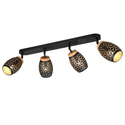 Trio 4-lichts opbouwspotBidar zwart - R81574080