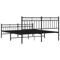 Bedframe met voetbord zonder matras metaal zwart 160x200 cm - thumbnail