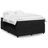 Boxspring met matras fluweel zwart 180x200 cm - thumbnail