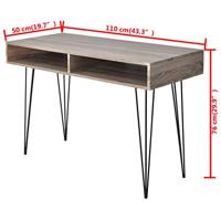 Bureau met 2 compartimenten grijs - thumbnail