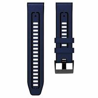 By Qubix - leer + siliconen bandje - Blauw - Compatible met Garmin Tactix 8-51mm - Compatible Garmin bandje - thumbnail