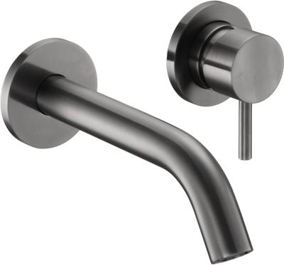 Saqu Eurotrend 2-gats inbouw wastafelmengkraan inclusief inbouwdeel gunmetal