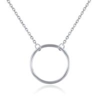 Elenza Zilveren Ketting met Cirkel Hanger in 925 Sterling Zilver - thumbnail
