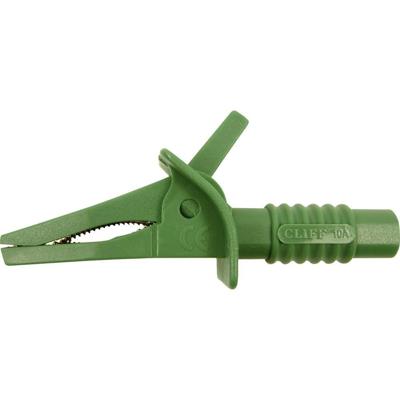 Cliff FCR7942 Veiligheids-krokodilklem Steekaansluiting 4 mm CAT II 1000 V, CAT III 600 V Groen