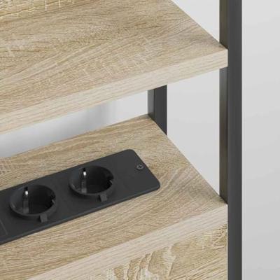 Opberghoofdbord met plank Sonoma eiken 160 cm Bewerkt hout