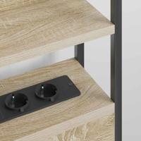 Opberghoofdbord met plank Sonoma eiken 135 cm Bewerkt hout - thumbnail