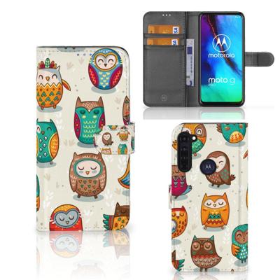 Motorola Moto G Pro | Telefoonhoesje | Met pasjeshouder | Vrolijke Uilen