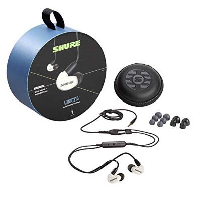 Shure AONIC 215 - in-ear-hoofdtelefoon met enkele transducer en 3,5 mm kabel (wit)