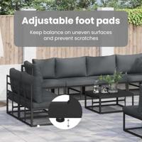 Tuinbankenset met kussen 13 pcs Zwart Aluminium - thumbnail