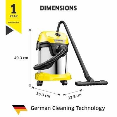 Karcher WD 3 S V-17/4/20 Nat- en droogzuiger | 1000 W | 17L - 1.628-135.0 - thumbnail