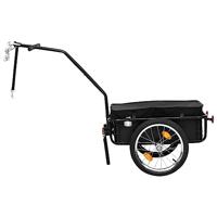Fietstrailer/trekwagen 155x60x83 cm staal zwart - thumbnail