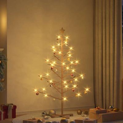 Houten kerstboom met standaard Bruin 150 cm Massief grenenhout Houten kerstboom met standaard Bruin 150 cm Massief grenenhout