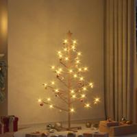 Houten kerstboom met standaard Bruin 150 cm Massief grenenhout - thumbnail