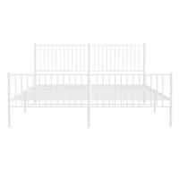 Bedframe met hoofd- en voeteneinde metaal wit 200x200 cm - thumbnail
