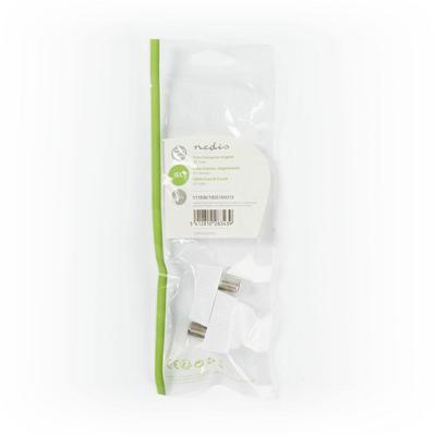 IEC (Coax) -Connector Haaks | Male - Vierkant - 2 Stuks | Wit