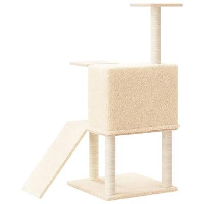 Bussandri Exclusive - Kattenmeubel met sisal krabpalen 109 cm crèmekleurig
