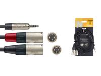 Stagg NYC3-MPS2XMR Y-kabel Deluxe 3,5mm Jack M Naar XLR M 3m - thumbnail