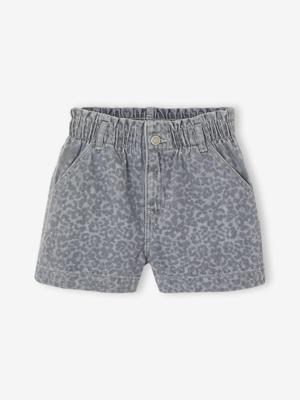 Denim short voor meisjes met motieven grijs Denim short voor meisjes met motieven grijs