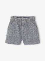 Denim short voor meisjes met motieven grijs - thumbnail