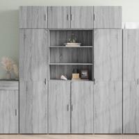 Hoge kast 80x42,5x185 cm bewerkt hout grijs sonoma eikenkleurig - thumbnail